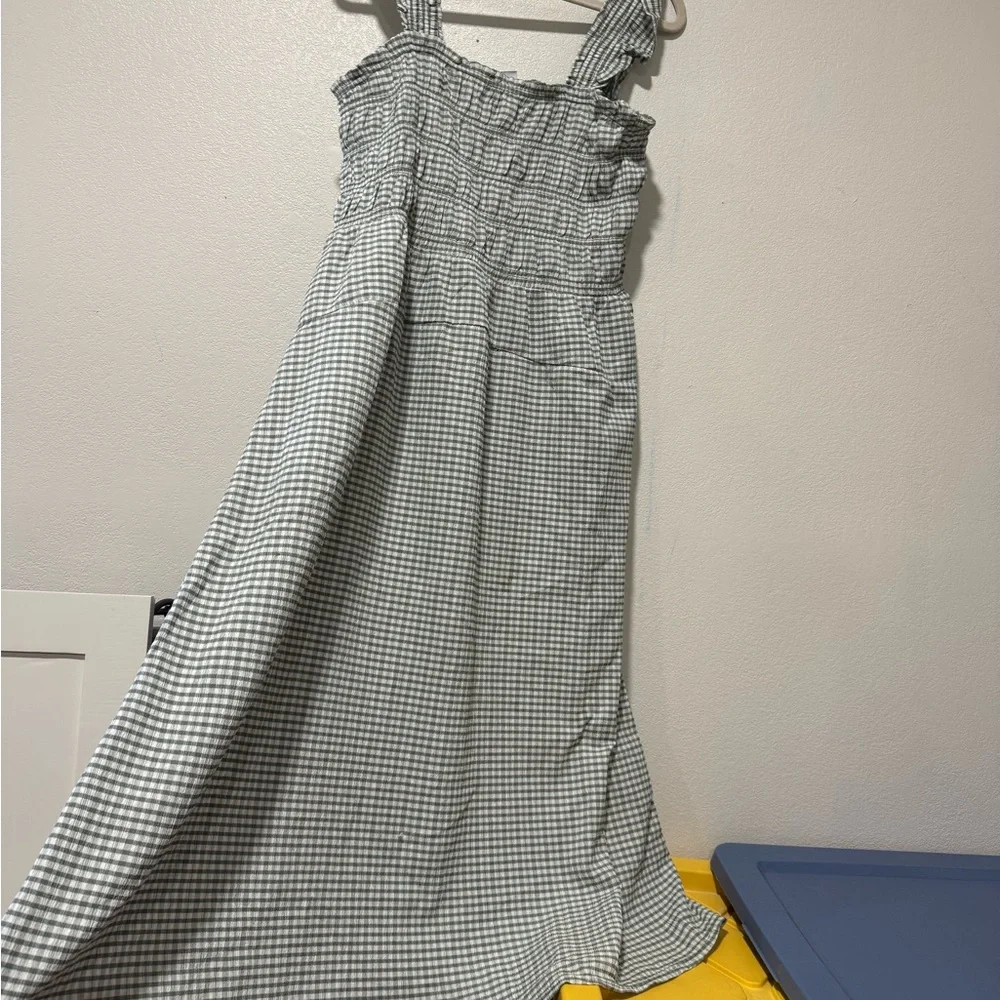 Green and white Gingham Dress - Picture 4 of 5